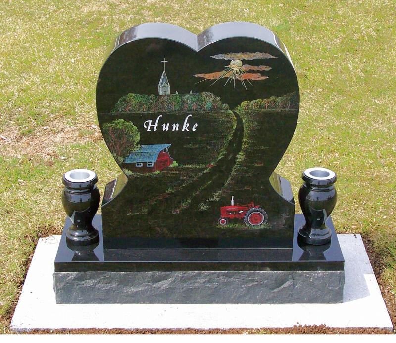 Back of a custom etched memorial